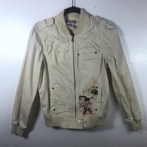 Disney Store S Minnie Mouse Zip Up Bomber Jacket